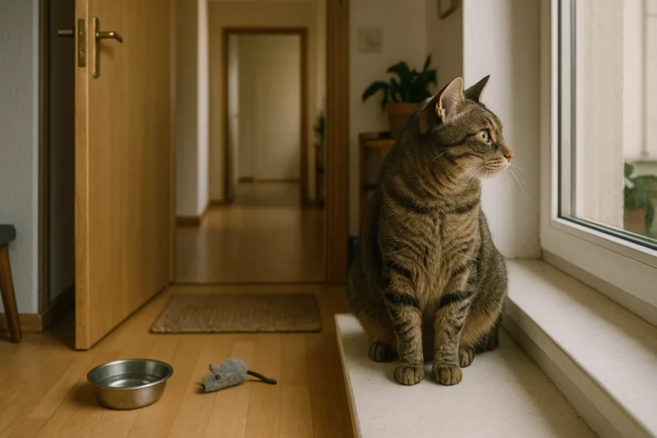 Кіт слухає звук у кімнаті