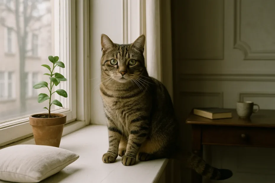 Кішка уважно дивиться